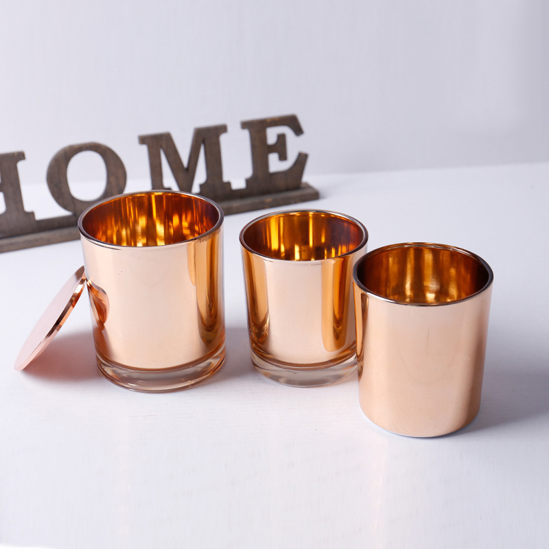 Free samples supply own brand customized wholesale gold glass candle holders for home decor
